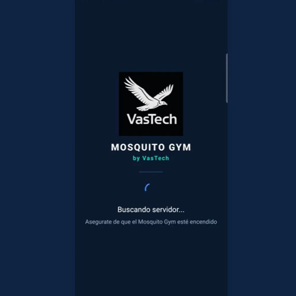 Pantalla de conexión de la aplicación Mosquito Gym